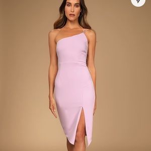 Happiest Hour Lilac Asymmetrical Bodycon Mini Dress